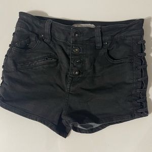Free People Black shorts with braided sides